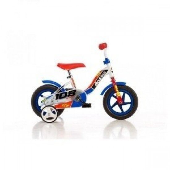 Bicicleta 108 FL cu maner pentru parinti - Dino Bikes-108 Albastru Bicicleta 108 FL cu maner pentru parinti - Dino Bikes-108 Albastru
