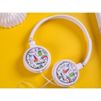 Casti stereo cu microfon pentru copii, design cu unicorn