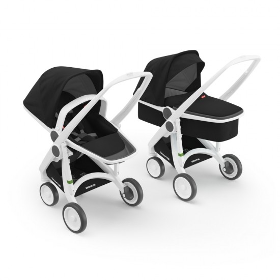 Carucior copii 2 in 1 Greentom 100% Ecologic White Black