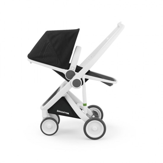 Carucior copii 2 in 1 Greentom 100% Ecologic White Black