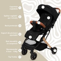 Carucior Sport AppeKids Travel, Ultracompact, Tip Troller, Black