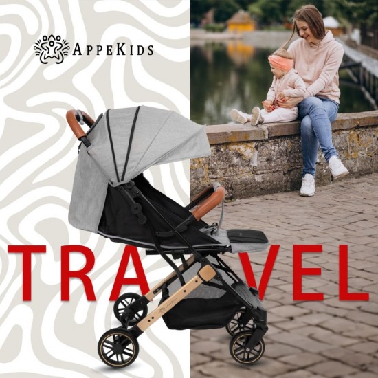 Carucior Sport AppeKids Travel, Ultracompact, Tip Troller, Grey Carucior Sport AppeKids Travel, Ultracompact, Tip Troller, Grey