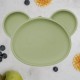 Farfurie din silicon cu ventuza AppeKids Panda Raw Green