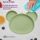 Farfurie din silicon cu ventuza AppeKids Panda Raw Green