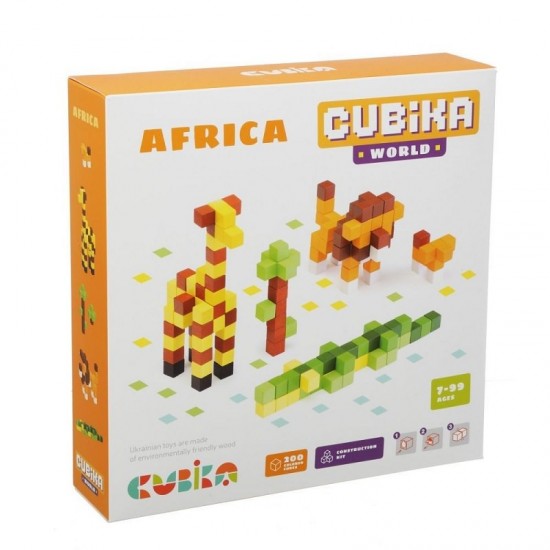 Set de constructii din lemn Cubika World Africa