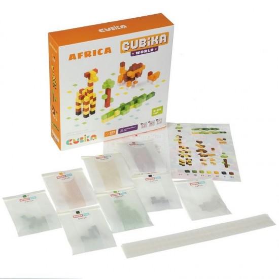 Set de constructii din lemn Cubika World Africa