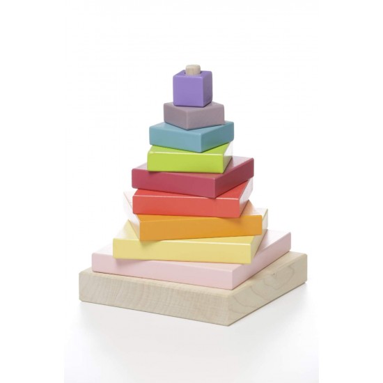 Jucarie din lemn Cubika Piramida Culorilor
