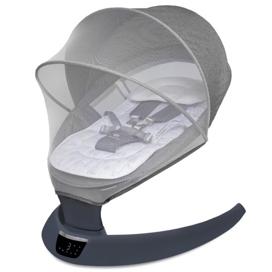 Leagan electric pentru bebelusi, cu spatar reglabil si senzor de miscare, AppeKids Evoque - Powder Grey Leagan electric pentru bebelusi, cu spatar reglabil si senzor de miscare, AppeKids Evoque - Powder Grey