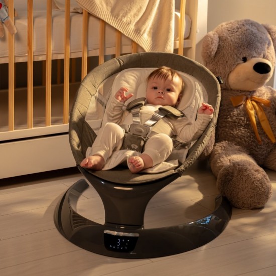 Leagan electric pentru bebelusi, cu spatar reglabil si senzor de miscare, AppeKids Evoque - Powder Grey Leagan electric pentru bebelusi, cu spatar reglabil si senzor de miscare, AppeKids Evoque - Powder Grey