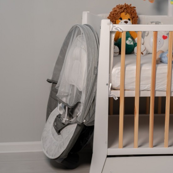 Leagan electric pentru bebelusi, cu spatar reglabil si senzor de miscare, AppeKids Evoque - Powder Grey Leagan electric pentru bebelusi, cu spatar reglabil si senzor de miscare, AppeKids Evoque - Powder Grey