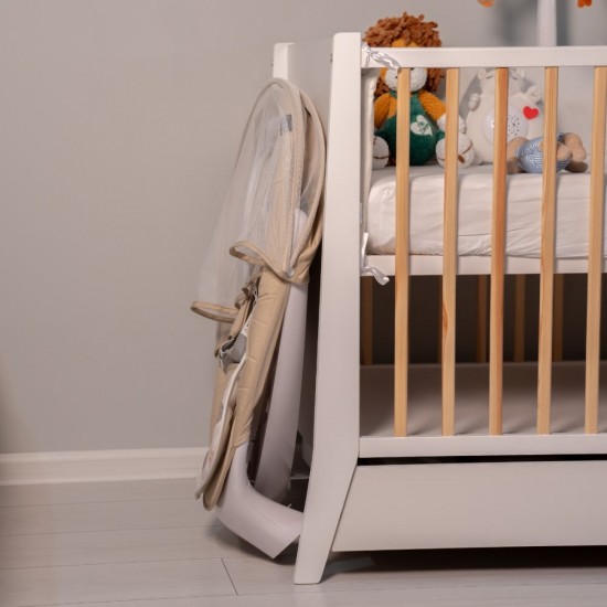 Leagan electric pentru bebelusi, cu spatar reglabil si senzor de miscare, AppeKids Evoque - Bubble Beige Leagan electric pentru bebelusi, cu spatar reglabil si senzor de miscare, AppeKids Evoque - Bubble Beige