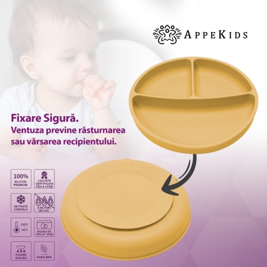 Set Diversificare, AppeKids, 100% Silicon, Basic - Honey