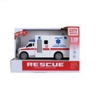 Ambulanta cu sunete si lumini City Service Rescue scara 1:20 