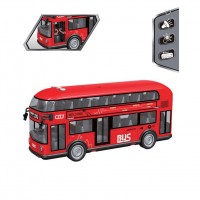 Autobuz turistic supraetajat cu sunete, lumini si functie usi deschise Toystar 27 cm 