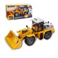 Buldozer de jucarie cu sunete si lumini 31 cm galben 