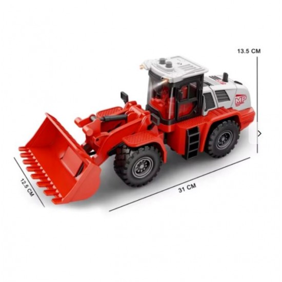 Buldozer de jucarie cu sunete si lumini 31 cm rosu