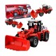 Buldozer de jucarie cu sunete si lumini 31 cm rosu