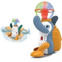 Jucarie interactiva pinguin cu lumini si muzica Top Ball Rotating Penguin