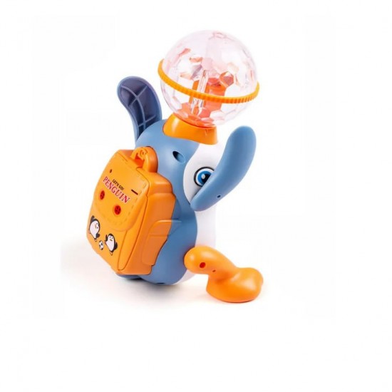 Jucarie interactiva pinguin cu lumini si muzica Top Ball Rotating Penguin