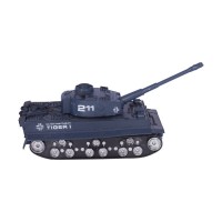 Jucarie tanc militar cu telecomanda, 4 directii si lumini Tiger 211 albastru