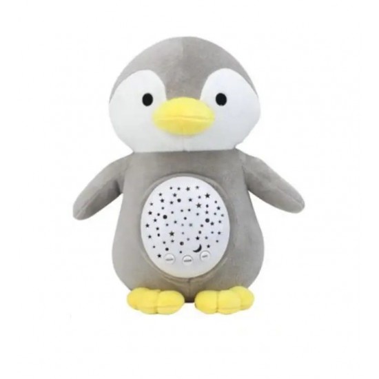 Pinguin de plus cu muzica si proiectie 25 cm