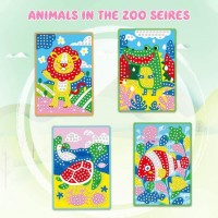 Set creativ colaje mozaic cu 4 planse - Animale din jungla