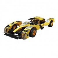 Set cuburi constructie masina de curse Formula 1 Racing Car World, 150 piese, galben