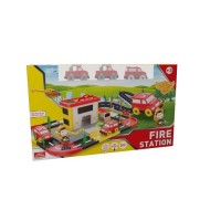Set de joaca statie de pompieri cu 3 vehicule incluse Magic Blocks 46 piese 