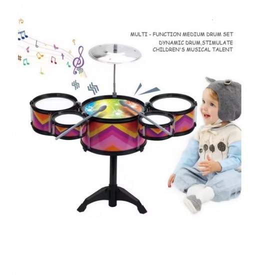 Set tobe jazz pentru copii cu muzica, lumini si scaunel, multicolor 