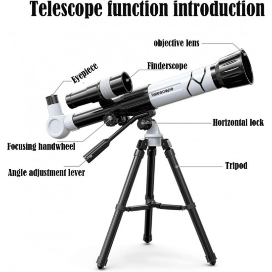 Telescop cu trepied pentru copii, alb