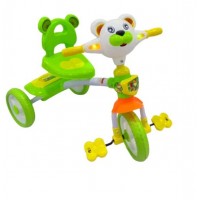 Tricicleta cu pedale si scaunel cu spatar Ursulet, verde