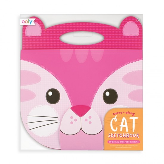 Caiet desen portabil - Pisica Roz