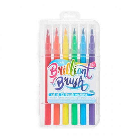 Set 12 carioci cu pensula Brilliant Brush