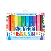 Set 10 culori carioci lavabile cu pensula Big Bright Brush