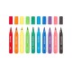 Set 10 culori carioci lavabile cu pensula Big Bright Brush