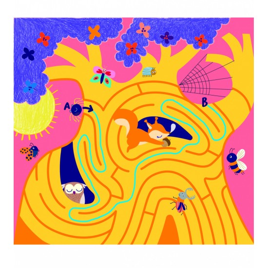 Carte portabila cu activitati de colorat - Jungla