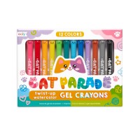 Set 12 culori creioane acuarele cu gel Cat Parade