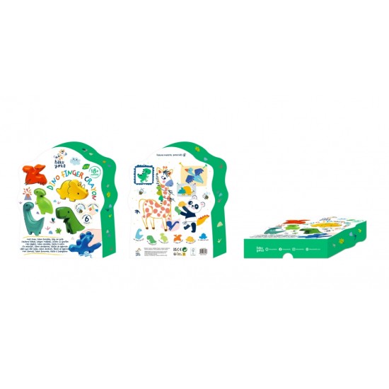 Set 6 creioane cerate pentru degete - Dinozauri Haku Yoka