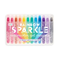 Set 12 creioane colorate cu gel acuarela cu sclipici Rainbow Sparkle Metallic