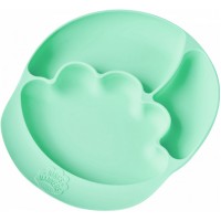 Farfurie din silicon Nana's Manners cu ventuza, pentru toddleri, etapa 2 - verde