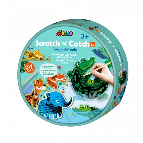 Joc de pescuit 2 in 1 razuibil Scratch N Catch - Animale Jungla