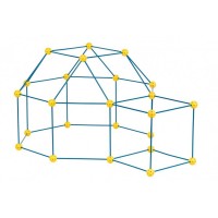 Kit constructie 3D - Cort pentru copii - albastru galben