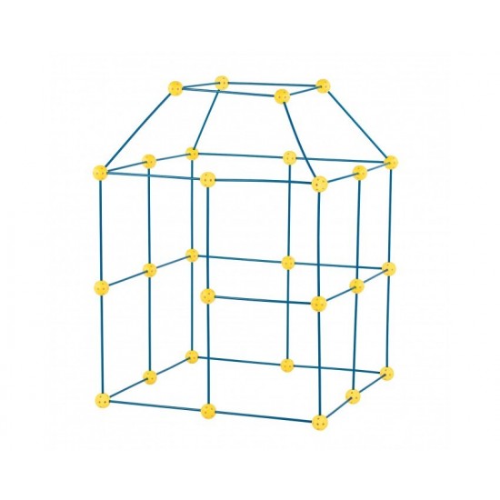 Kit constructie 3D - Cort pentru copii - albastru galben