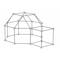 Kit constructie 3D - Cort pentru copii - roz gri