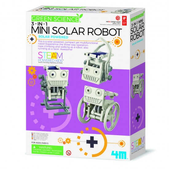 Kit constructie Robot Solar mini 3 in 1, Stiinta Verde - Green Science