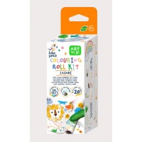 Kit rola de desenat 2 m, include stickere si 4 creioane colorate cerate, Safari - Haku Yoka