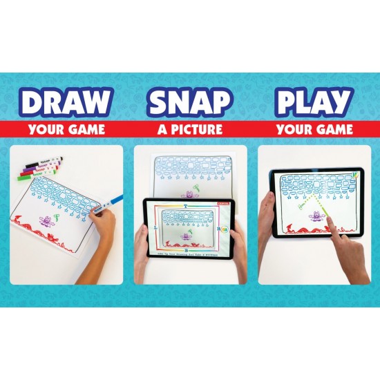 Kit creativ multipremiat pentru a transforma desenele copiilor in jocuri video pentru mobil sau tableta, editie jocuri nelimitate Pixicade