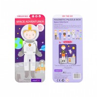 Puzzle magnetic in cutie metalica, joc de potrivire si asociere - Aventurierii Spatiului