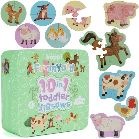 Puzzle progresiv Toddler 10 in 1, Boppi - Ferma