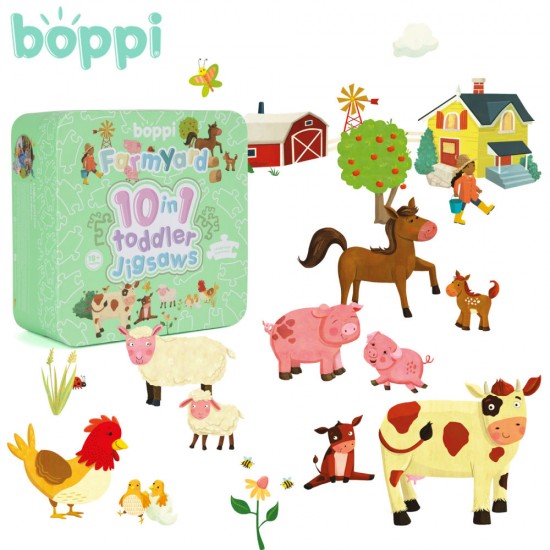 Puzzle progresiv Toddler 10 in 1, Boppi - Ferma